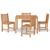 vidaXL 5 pcs conjunto de jantar p/ jardim madeira de teca maci&ccedil;a