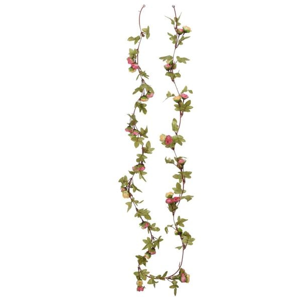 vidaXL Grinaldas de flores 6 pcs 215 cm rosa