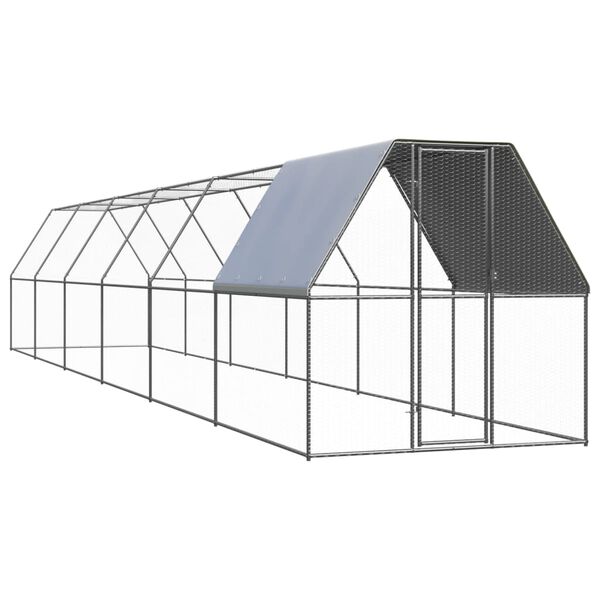vidaXL Galinheiro de exterior 2x12x2 m aço galvanizado