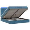 vidaXL Cama Ottoman com Colch&atilde;o e LED Azul escuro 160 x 200 cm Veludo
