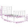 vidaXL Estrutura cama de solteiro c/ cabeceira madeira maciça preto