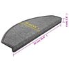 vidaXL Tapetes de escada 15 peças 65x24x4 cm cinza escuro semicircular grande