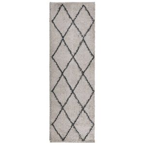 vidaXL Tapete shaggy de pelo alto PAMPLONA 80x250 cm bege e antracite