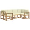 vidaXL Conjunto de Sof&aacute;s para Exterior 6 pcs Branco e Creme