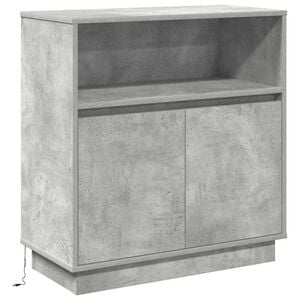 vidaXL Aparador LED Cinzento cimento 71 x 34,5 x 75 cm