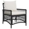 vidaXL Cadeira de Jardim com almofada Preto 73 x 61 x 77 cm vime PE