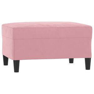 vidaXL Apoio de p&eacute;s 70x55x41 cm veludo rosa