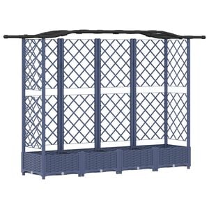 vidaXL Cama Elevada com Treli&ccedil;a e Telhado Cinzento 203,5 x 40 x 125 cm