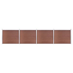 vidaXL Conjunto painel de cerca 699x146 cm WPC castanho