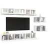vidaXL 8 pcs conjunto de m&oacute;veis de TV derivados de madeira branco