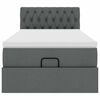 vidaXL Estrutura cama otomana colch&atilde;o 100x200cm tecido cinzento escuro