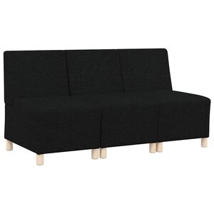 vidaXL Unidade de Sof&aacute; Modular Sem Bra&ccedil;os 3 unid. Preto tecido