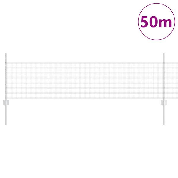 vidaXL Cerca com Poste Prateado 0,5 x 50 m A&ccedil;o