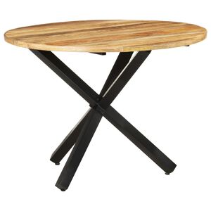 vidaXL Mesa de jantar redonda 100x100x75cm madeira de mangueira &aacute;spera