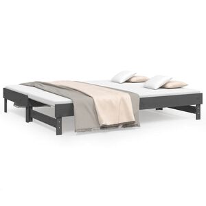 vidaXL Sof&aacute;-cama de puxar 2x(80x200) cm pinho maci&ccedil;o cinza