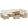vidaXL Conjunto de Sof&aacute; de Jardim 9 unid. Bege Rattan Sint&eacute;tico