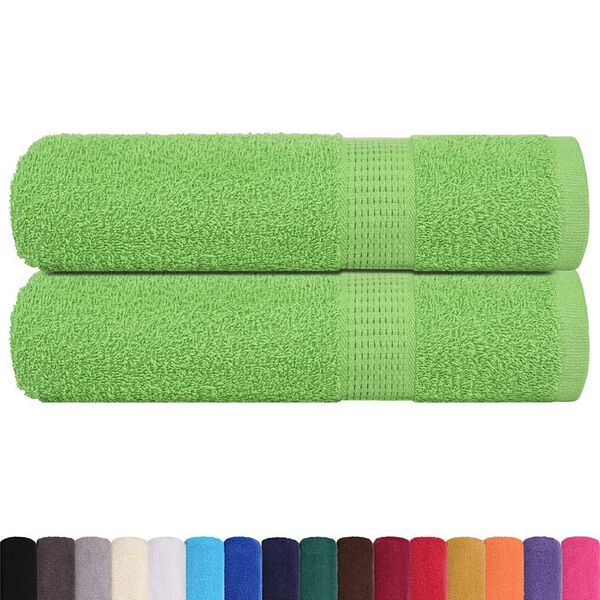 vidaXL Toalhas banho FROGN 2 pcs 100x150 cm 360 g/m&sup2; verde ma&ccedil;a