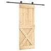 vidaXL Porta Deslizante 80 x 210 cm Natural e Preto