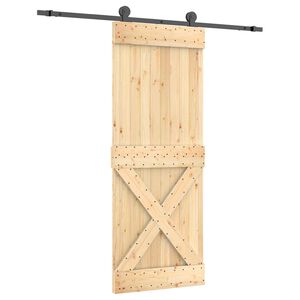 vidaXL Porta Deslizante 80 x 210 cm Natural e Preto