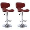 vidaXL Bancos de bar 2 pcs couro artificial vermelho tinto