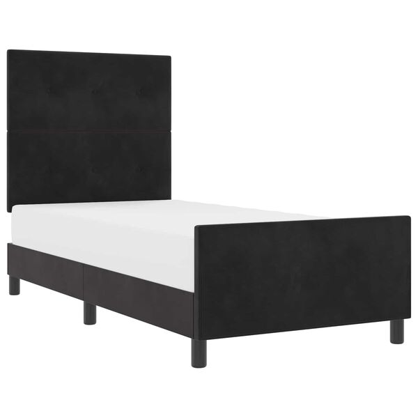 vidaXL Cama Box com cabeceira Preto 90 x 200 cm Veludo