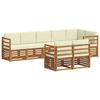 vidaXL Conjuntos de sof&aacute;s com almofada 8 pcs Natural e Creme