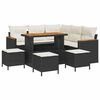 vidaXL Conjunto de Sof&aacute; de Jardim com almofada Preto Rattan Sint&eacute;tico