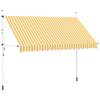 vidaXL Toldo retr&aacute;til manual 350 cm riscas laranjas e brancas