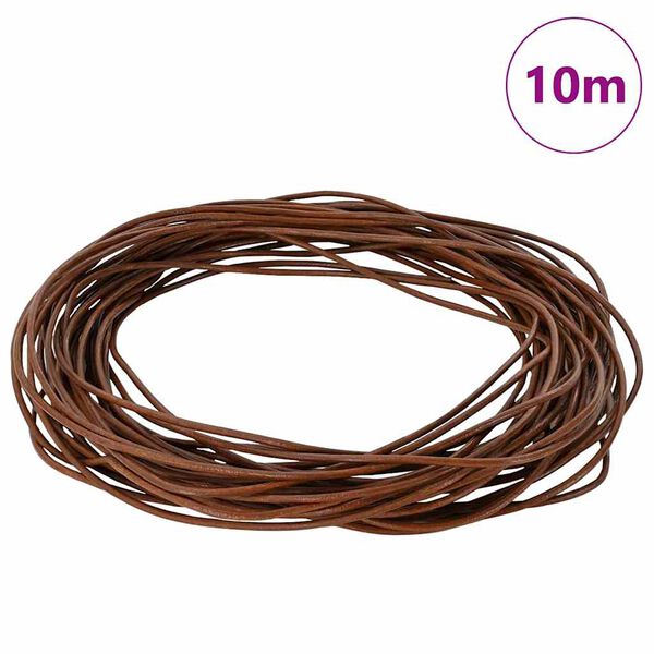 vidaXL Corda de Couro Marrom Claro &Oslash;1,5 mm x 10 m Couro