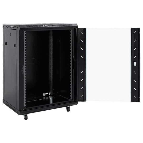 vidaXL Armário de Rede com armazenamento Preto 60 x 60 x 80 cm Aço