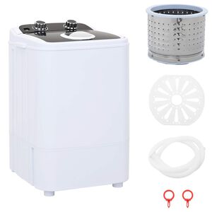 vidaXL M&aacute;quina de Lavar Mini com Tanque &Uacute;nico 4,6 kg Preto e Branco