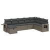 vidaXL 8 pcs conjunto sof&aacute;s de jardim c/ almofad&otilde;es vime PE cinzento