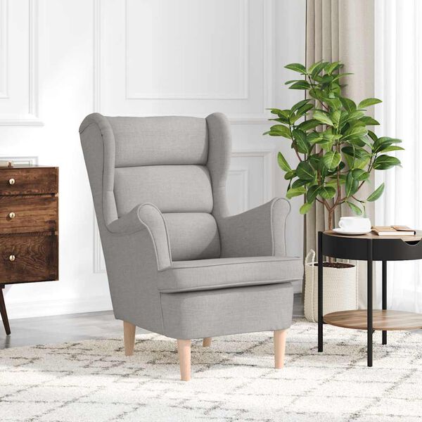 vidaXL Cadeira com apoio de bra&ccedil;os 74x84x100cm tecido cinzento nublado