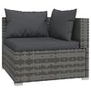 vidaXL 7 pcs conjunto lounge de jardim c/ almofad&otilde;es vime PE cinzento