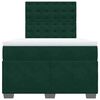 vidaXL Cama boxspring com colch&atilde;o 120x200 cm veludo verde-escuro