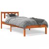 vidaXL Cama sem colchão 75x190 cm madeira de pinho maciça castanho-mel
