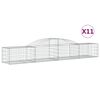 vidaXL Cestos gabi&atilde;o arqueados 11pcs 300x50x40/60 cm ferro galvanizado