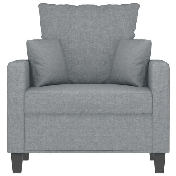 vidaXL Poltrona tecido 60 cm cinzento-claro