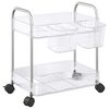 vidaXL Carrinho arruma&ccedil;&atilde;o 2 camadas transparente 37x28x43,5cm acr&iacute;lico