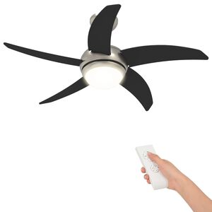 vidaXL Ventoinha de teto com luz e comando &agrave; dist&acirc;ncia &Oslash; 110 cm