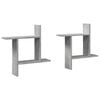 vidaXL Prateleiras de parede 2 pcs derivados de madeira cinza cimento