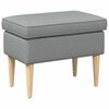 vidaXL Pufe para os P&eacute;s Cinzento-claro 55 x 35 x 41 cm Poli&eacute;ster