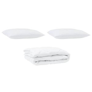 vidaXL Edredão com travesseiro 3 pcs Branco Microfibra