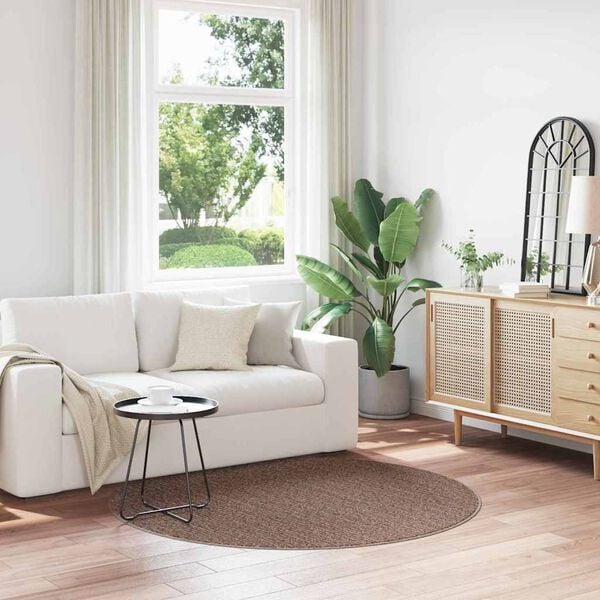 vidaXL Tapete Shaggy Antiderrapante Castanho 160 x 160 cm PP