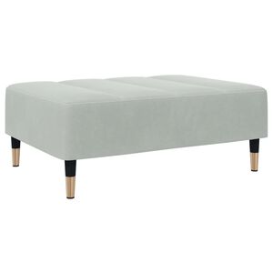 vidaXL Apoio de p&eacute;s 77x55x31 cm veludo cinzento-claro