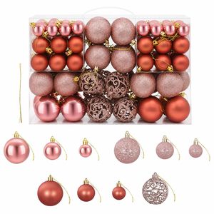 vidaXL Enfeites de Natal 100 pcs 3 / 4 / 6 cm rosa
