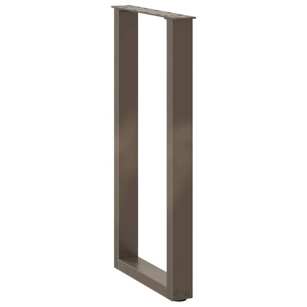 vidaXL Pés de mesa de console em forma de U, 2 peças, aço natural, 38 x (72-73) cm, aço