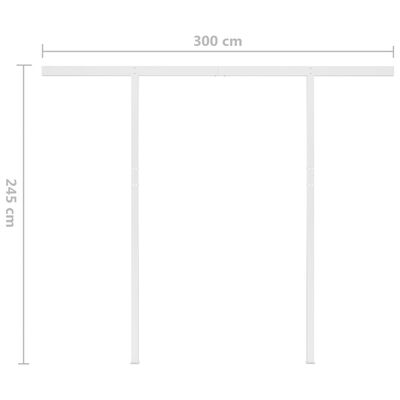 vidaXL Toldo retrátil manual com postes 3,5x2,5 m antracite