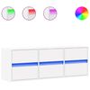 vidaXL M&oacute;vel de parede para TV com luzes LED 130x31x45 cm branco
