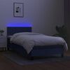 vidaXL Cama box spring c/ colch&atilde;o e LED 80x200 cm tecido azul
